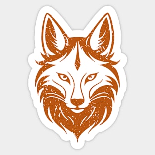 Majestic Fox Head - red - distressed Sticker